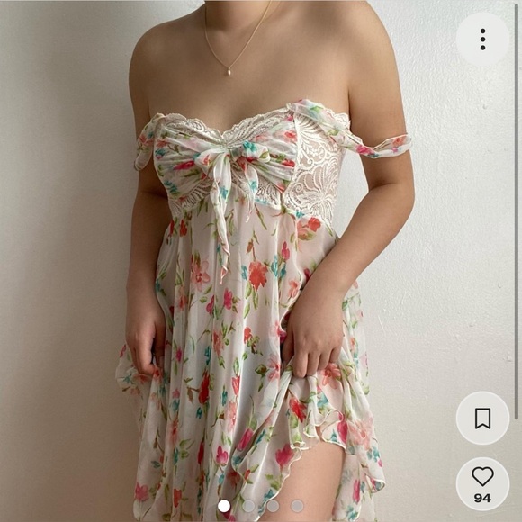 Vintage Rare Victoria Secret White Floral Fairy Slip Dress - Picture 2 of 6